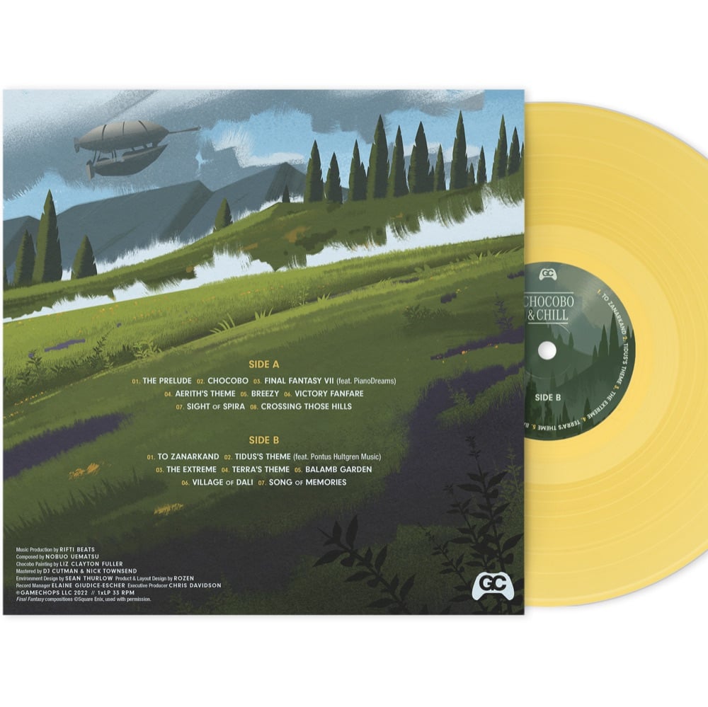 Chocobo & Chill is a  Lofi HipHop Final Fantasy cover album on yellow vinyl