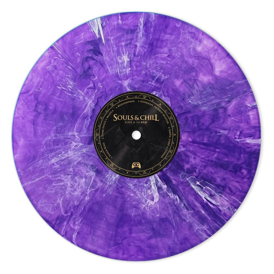 Purple swirl colored vinyl LP for Souls & Chill GameChops album.