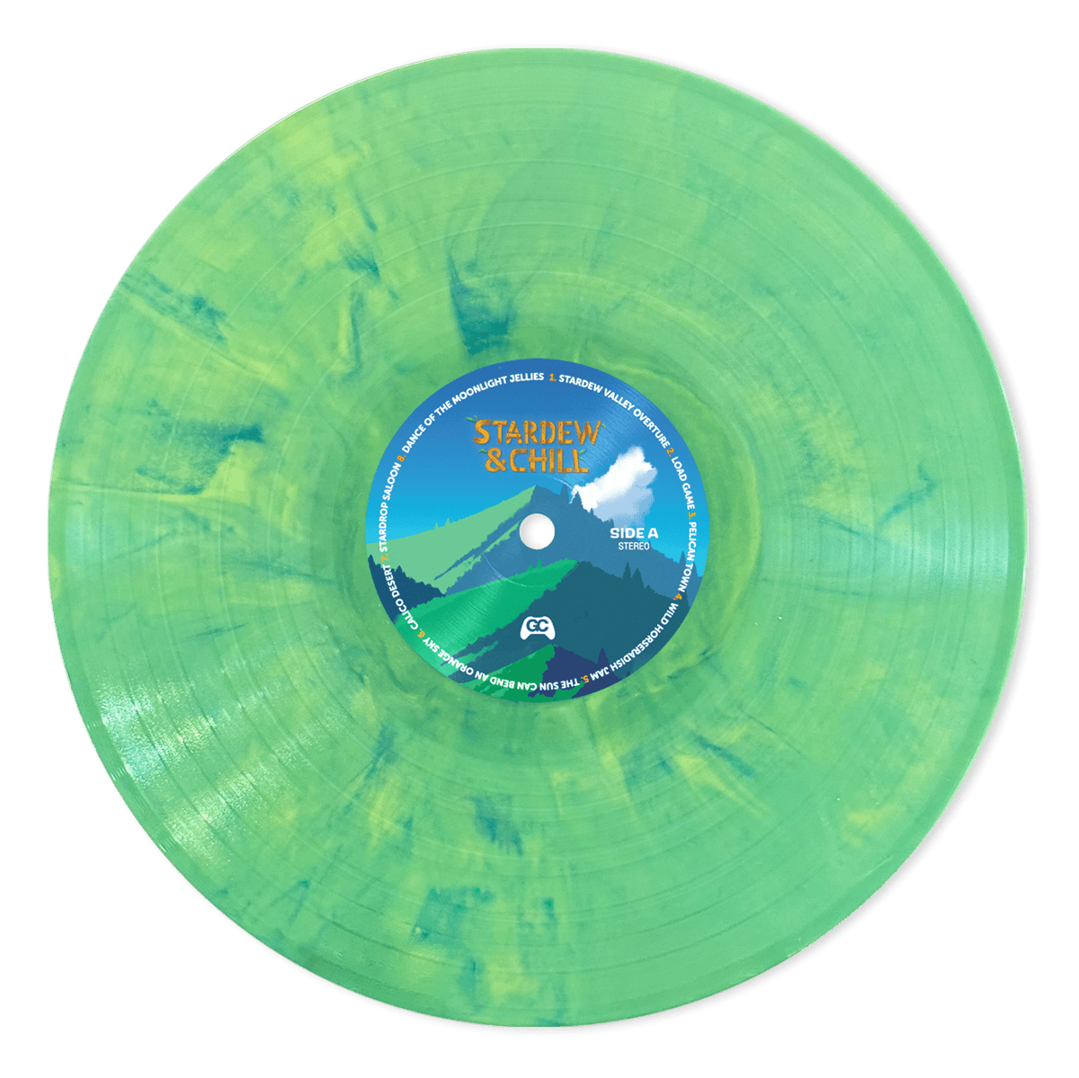 Stardew & Chill lofi covers of Stardew Valley on grassy green hand-poured marble vinyl
