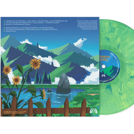 Stardew & Chill vinyl record back cover artwork and tracklist