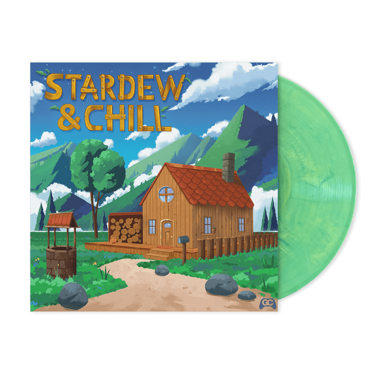 Stardew & Chill lofi covers of Stardew Valley on grassy green hand-poured marble vinyl