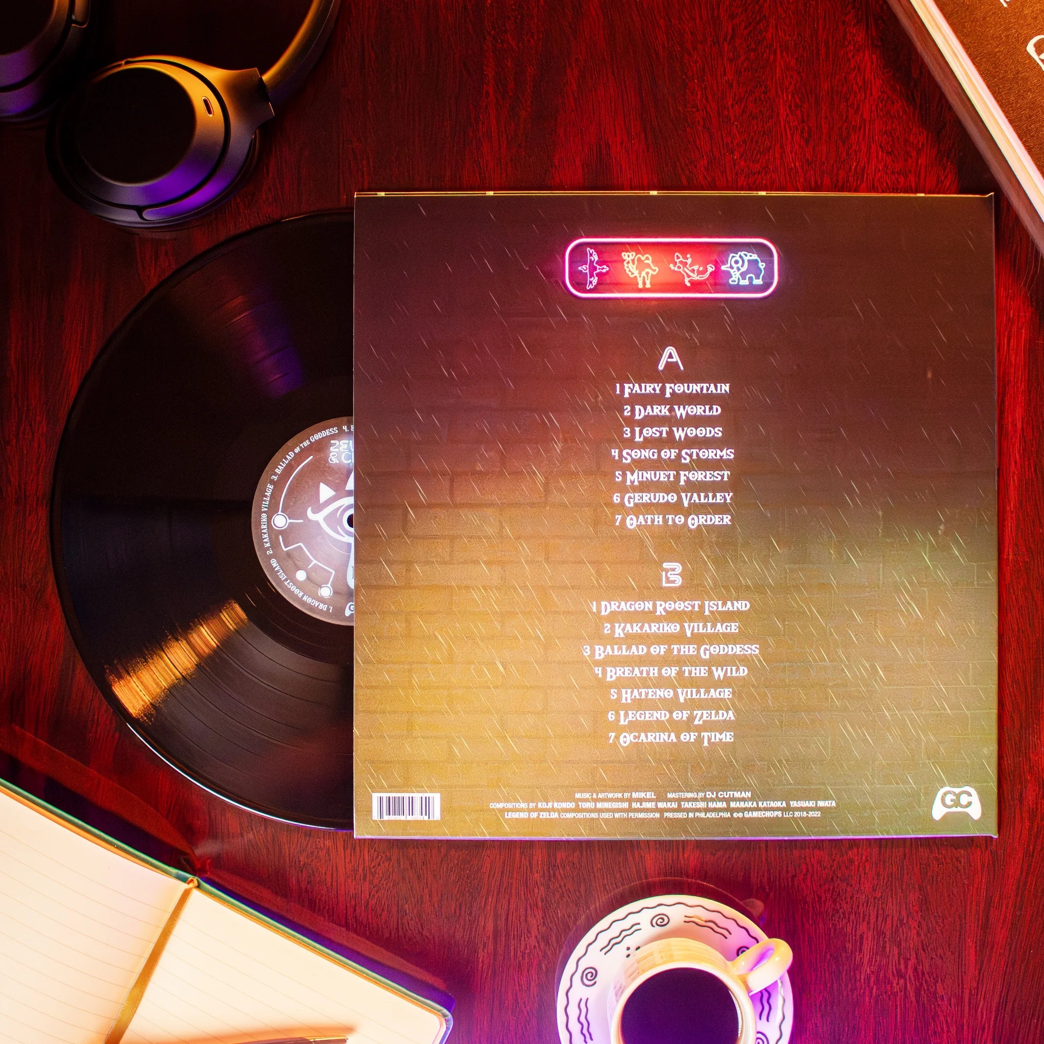 Zelda & Chill vinyl record Side B – Legend of Zelda lofi beats album on black vinyl