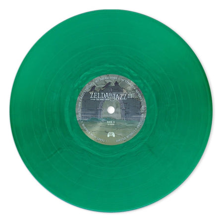 Close up of Zelda & Jazz III colored vinyl record for audiophile listening
