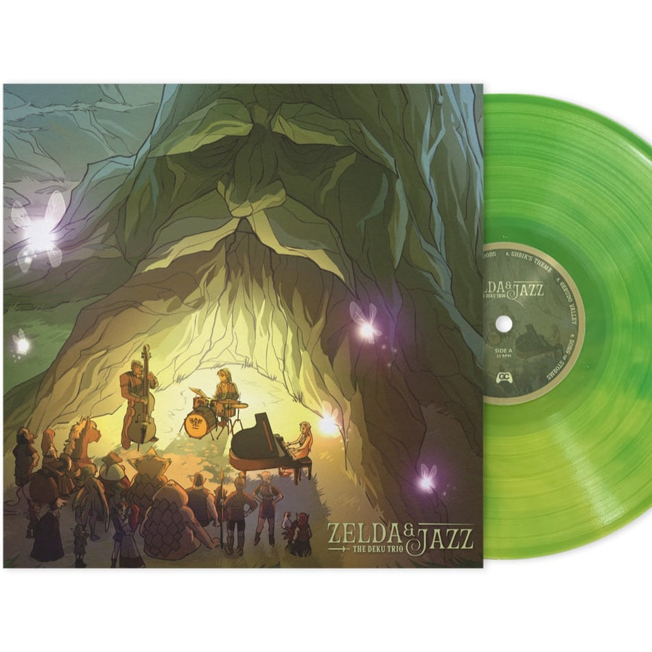 Zelda & Jazz Ocarina of Time tribute on green & yellow marble vinyl record