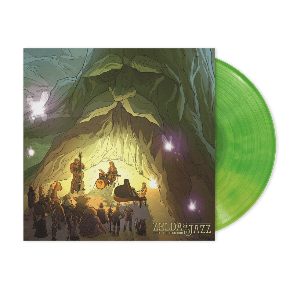 Zelda & Jazz Ocarina of Time tribute on green & yellow marble vinyl record